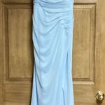 Azazie Deandra Sky Blue Chiffon Spaghetti Strap Cowl Neck Formal Dress Size 2 Photo 1