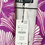 ZARA NWT Women’s Satin Effect Printed Blazer Jacket Green Purple White Medium Photo 8