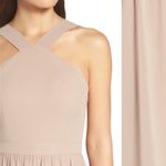 Lulus Cross Neck A-like Chiffon Gown Nude Small NWT Photo 2