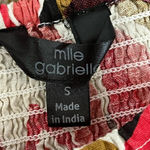 Mlle Gabrielle  Red Floral Tiered Cotton Dress Women’s S | Beach Coastal Cottage Photo 6