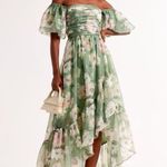 Abercrombie & Fitch  Emerson Off-The-Shoulder Drama Organza Maxi Dress Size MT Photo 0