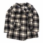P.J. Salvage  Black White Plaid Fleece Jacket Cozy Button Front Medium Photo 0