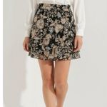 Sézane Carolina Mini Skirt, Black/Floral Print, FR46/US14 Photo 2