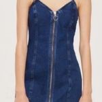 Topshop Zip Denim Dress Photo 4