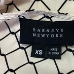 barney's new york Cream Black 100% Silk Net Sleeveless Mini Sheath Dress Size XS Photo 3