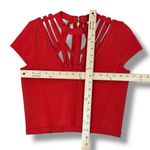 Bebe  Cutouts Cage Bodycon Bandage Top Cap Sleeve Cherry Red Large‎ Photo 11