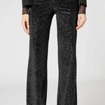 CALZEDONIA Black Sequin Elastic Waistband Wide Leg Pants Size Small Photo 0