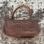 Nicole Miller Brown Vintage Faux Croc Top Handle Handbag 13x5x4" Photo 1
