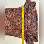 Motel Rocks cheatah print, off the shoulder long sleeve cropped top size XS Photo 2