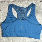 Zyia  Active Classic Navy Bomber Sport Bra Blue Green Lace Racerback Sz Photo 2