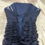 Disney Kirstie Kelly Ruched Mini Dress Satin Blue Strapless 6 Y2K Cocktail Chic Photo 5