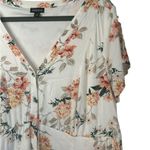 Torrid  Ladies Short Sleeve Floral Print Spring V Neck Ivory Midi Dress SZ 1 Photo 5