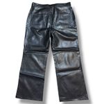J.Crew  Faux Leather Black Boot Leg Cut Pants Women’s Size 30/10 NWT Photo 3