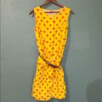 Vintage 70s Fritzi Yellow Polka Dot Dress with belt Dotted Swiss Size M Photo 1