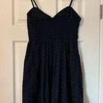 J. Crew Factory Navy Eyelet Tie Shoulder Cami Mini Dress S Preppy Summer Grad Blue Photo 7