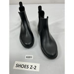 Womans Pullon Rainboots 8.5 M Black Flat Elastic Ankle Round Toe Photo 2
