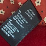 Forever 21  Size Large Short Peacoat Cherry Red Belted Chunky Button Floral Liner Photo 10