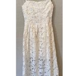 NWT ASTR the Label Joyce Linen Blend Lace Midi Dress Size Small White Photo 8