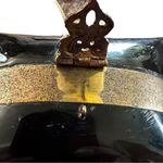 Vintage 30’s antique horn & brass pillow purse Black Photo 3