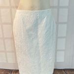 Talbots White Textured Fully Lined Cotton Blended Pencil Fit Skirt Size 10 Photo 0