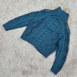Sundance  Women’s Wool Blend Winter Tryst Cardigan Button Front in Teal Blue PM Photo 7
