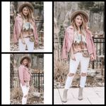 Halogen 💕💕 Dusty Rose Faux Leather Moto Jacket S Photo 2