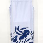 Merona Floral Leaf Print Relaxed Loose Fit Tunic Dress Sleeveless Blue XL Photo 2