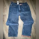 Carhartt | Women's Plaid Flannel Lined Jeans Medium Blue Light Wash SZ. 14x30 Photo 0