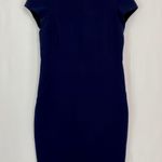 ZARA Basic Women’s Cap Sleeve Classic Pencil Dress Navy Blue Size Large Photo 0