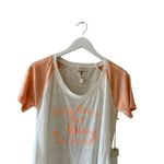 Lagaci White Orange Cotton Blend Summer Beach Soft Short Sleeve SZ S #1970 Photo 1