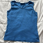 Vintage Womens Size Small Blue Basic Baby Tee Shirt Top Y2K Alt Grunge 2000s 90s Photo 0