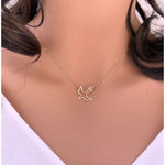 Boutique Flying Swallow Necklace | Yellow Gold Gold Plated 925 Sterling Silver Photo 9