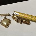 Lot Of 2 1928 (Brand Patterned) Rhinestone Gold Tone Brooch Pins Photo 6