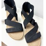 st. john's bay  Womens Black Strappy Sandal Zipper Back 8.5 Photo 1