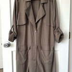 Lovers + Friends  Ryan Sage Khaki Trench Coat Size M Photo 0