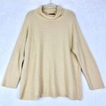 Eileen Fisher  Organic Cotton Waffle Knit Mock Neck Top Size Large Butter Yellow Photo 0