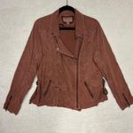 Marrakech Amber Moto Jacket Womens Red Soft Asymmetrical Full Zip Cupro Blend L Brown Size L Photo 0