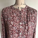 Faherty  Portia Blouse In Fiona Block Print Purple Blouse Size Small Photo 5