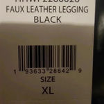 H by Halston HALSTON BLACK STRAIGHT LEG FAUX LEATHER PULL ON DRESS PANTS WITH BOTTOM ZIPPER Photo 5