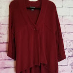 CHELSEA & THEODORE BURGUNDY KNIT HEAVY CARDIGAN L Red Size L Photo 0