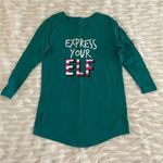 Xhilaration Express Your Elf Christmas Holiday Santa Long Sleeve Dress Pajamas Photo 0