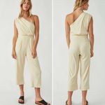 Free People  Avery Jumpsuit Size 4 Washed Out Cream One Shoulder New Photo 10