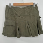 Kirious  Mini Skirt Size M Green Army Schoolgirl Preppy Pockets Academia Fall Photo 0