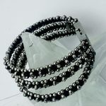 Anthropologie  Serafina Triple strand Wrap bracelet Black/silver Photo 3