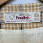 Vintage Young Pendleton 100% Wool Plaid Blazer Jacket Wool Brown Beige Blue 12 Yellow Size undefined Photo 3