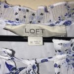 Loft Women’s Floral Paisley Print Keyhole Tie Ruffle Trim Flutter Sleeve Blouse Photo 7