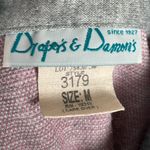 Vintage Paisley Sweatshirt Polo Women Gray‎ Metallic Pink Long Sleeve Medium Top Gray Photo 6