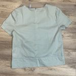 Dylan Gray Powder Blue Short Sleeve Zip Back Tie Front Blouse Size Medium Photo 4