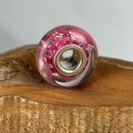 Chamilia Glitter Collection Pink Silver Murano Glass Inclusions Charm Bead NEW Photo 4