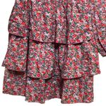 Btfbm LongSleeve Floral Red Tiered Stretch short Boho Cottagecore Women dress XL Size undefined Photo 2